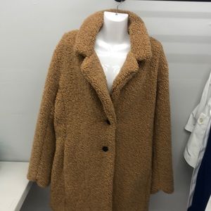 NWOT Liz Claiborne outerwear long brown faux fur coat/jacket size XLT